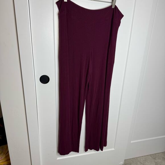 Athleta Well Rested Rib Sleep Wide Leg Lounge Stretch Pants Purple Size XL - Picture 2 of 6